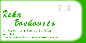 reka boskovits business card
